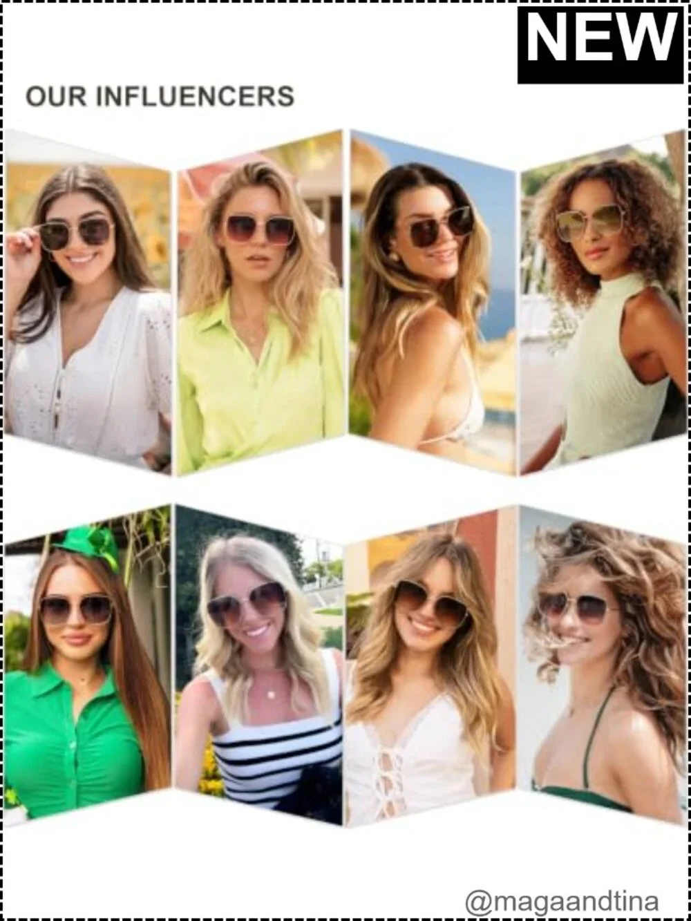 Oversized Square Metal Frame Sunglasses UV400 Protection Unisex